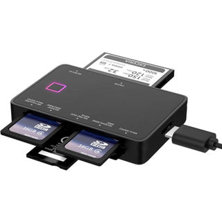 NÖRDIC USB-A Kortlæser 7 Slot 1xCF, 2xSD, 2xMicroSD, 1xMS og 1xD UHS-I