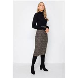 Lts Tall Chocolate Brown Spot Print Midi Skirt 18 Lts | Tall Women's Midi Skirts