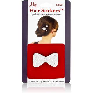 Mia Hair Stickers-"""" klip-mindre """" sm? h?r ornamenter, der holder sig til h?ret med gribende materiale-s?lv bue-m?linger 1,5 (1 stykke pr. Pakke