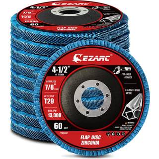 Ezarc klap disk 4 1/2 tommer til vrede -slibemaskine 10 stk 60 korn zirconia grinder slibning skive type 29 slibende slibning hjul til rustfrit s