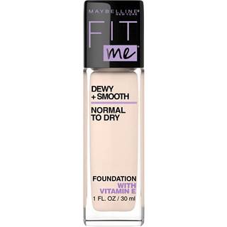 Maybelline Fit Me Dewy + Smooth Liquid Foundation Makeup Fair Porcelain 1 Count (emballage kan variere)