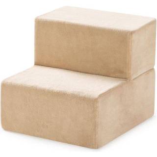 ZINUS Skum 13 tommer 2-trins kledyrstrapper Kledyrsrampe til katte og hunde ekstra lille beige