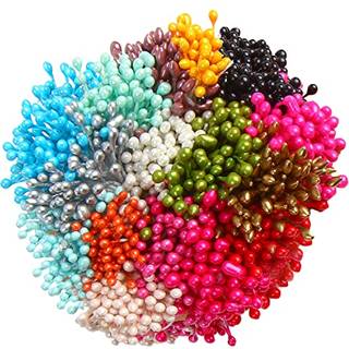 Decora 16 farver 1360 stykker blandede 3 mm perleblomster stamens til dekoration (klassisk)