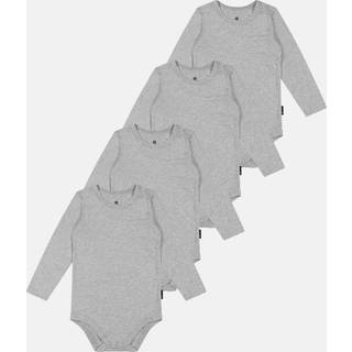 Langærmet body | 4-pak | Bambusviskose | Lysegrå