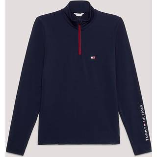 Tommy Hilfiger - Dame, trøje, termo, 1/4 zip, desert sky - S