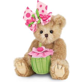 Bearington Casey The Birthday Cake Bear: 10 Tall Fyldt Teddy med ultra-bl?d faux-Fur Ekspressiv ansigt yndig h?rbue og plys cupcake maskine vaskb