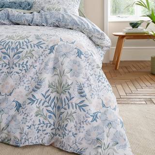 Bianca Bianca Blue Hedgerow Hopper Floral Cotton Duvet Cover Set