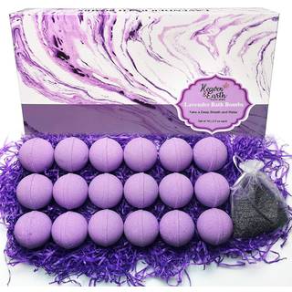 Lavendel Bath Bombs Gavesæt til mænd og kvinder. 18 lavendel badebomber bulk med æteriske olier. Afslappende badebomber individuelt indpakket med