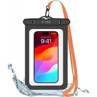 Tech-Protect Universal Waterproof Case - Sort / Gennemsigtig (Maks. Mobil: 190 x 110 mm)