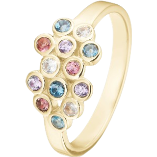 Christina Collect - COLORFUL CHAMPAGNE ring i forgyldt sølv**