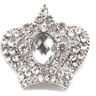 Belagio Enterprises 2 1/2-tommer Krone rhinestone broche | BW-141 s?lv