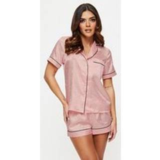 Ann Summers Ann Summers Pink Signature Satin Revere Pyjamas Set