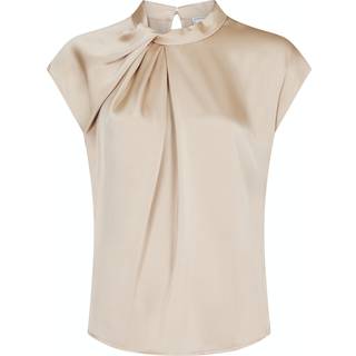 Neo Noir Fleur Drapy Satin Bluse - Sand - str. 34