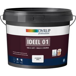 DYRUP Ideel Væg og Loftmaling Glans 01 - 10 liter - Lys Råhvid (8014)