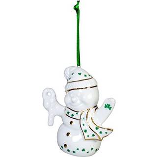 Shamrock Snowman Shamrocks White Porcelain Christmas Ornament