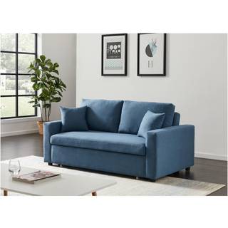 3-personers sovesofa i blåt stof INIZOR