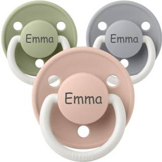 Bibs De Lux Night, Str. 1 (0-6 Mdr.) , Rund - Latex, Sutter Med Navn , 5-pak