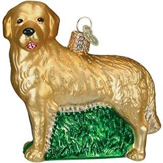 Old World Christmas Hundesamling - glasblæst Golden Retriever juleornament til juletræet