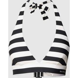 Marc O Polo Triangle Stripe Bikini Top - White/Black - Large