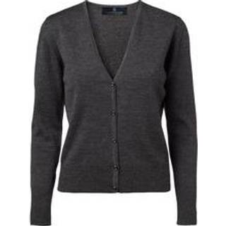 CC55 50137 copenhagen women's cardigan v neck hem rib Dame Charcoal Melange XS