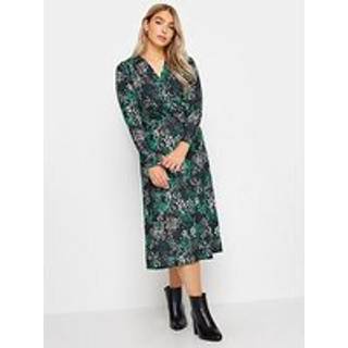 M & Co M & Co Green Long Sleeve Wrap Dress