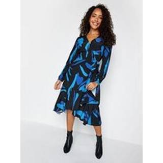 M & Co M & Co Blue Wrap Dress