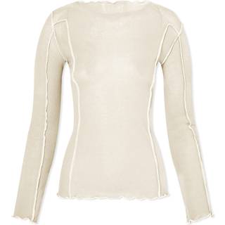 Omato Long Sleeve Tee Organic Cotton Rib - Off White - Baserange - Creme L