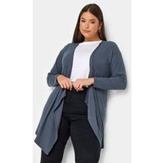 Yours Curve Yours Curve Grey Waterfall Ribbed Cardigan
