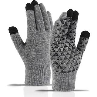 Varme touch-handsker vinterhandsker Grå/sort (one-size)