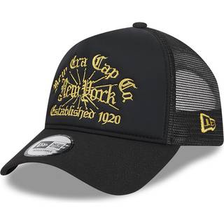 New Era Black A-Frame Trucker Cap adult unisex Black adult unisex Black adult unisex Black adult unisex Black adult unisex Black adult unisex Black ad - Osfm