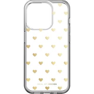 Clear Case iPhone 15PR Golden Hearts