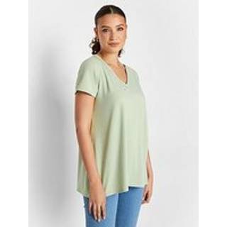 Lts Tall Sage Green Ribbed Vneck Swing Top 10 Lts | Tall Women's T-Shirts