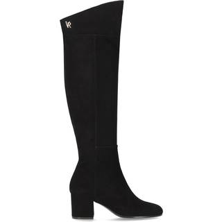 VIA ROMA 15 VR BLACK SUEDE HEELED HIGH BOOT