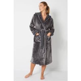 Threadbare Threadbare Grey Faux Fur Trim Dressing Gown