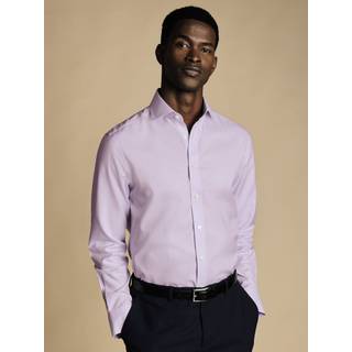 Charles Tyrwhitt Charles Tyrwhitt Purple Non-iron Twill Cutaway Slim Fit 100% Cotton Shirt