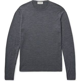 John Smedley Herren Pullover grau unifarben