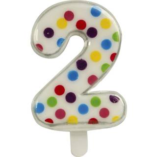 Konfetti Zahlenkerze Nr. 2 (6,5cm)