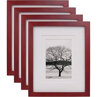 EGOFINE 8X10 Billedrammer 4 Pack - Tr?rammer d?kket af plexiglas til billeder 4x6 eller 5x7 med Mat eller 8x10 uden Mat -fotorammer til bordplade