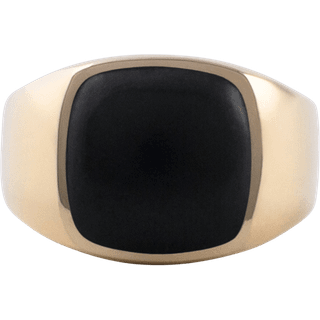 IX Cushion Signet Ring Black Onyx