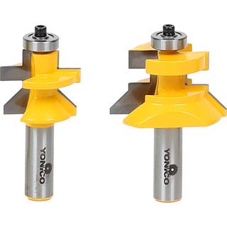Yonico Tongue and Groove Router Bits indstiller 2 bit gulv 1/2-tommer skaft 15227