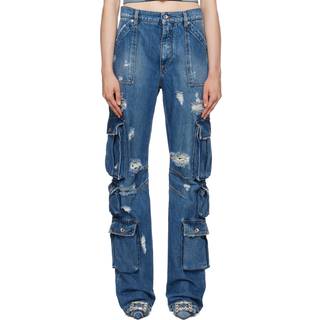 Dolce&Gabbana Distressed high-rise straight jeans - blue - M