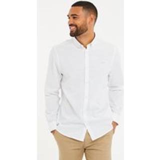 Threadbare Threadbare White Linen Blend Long Sleeve Shirt