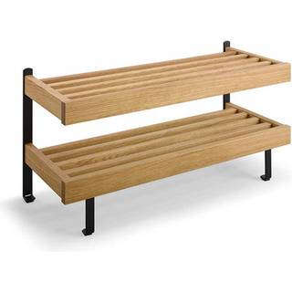 Oscarssons Möbel, Nadja skohylde 80 cm lakeret eg/matsort stål