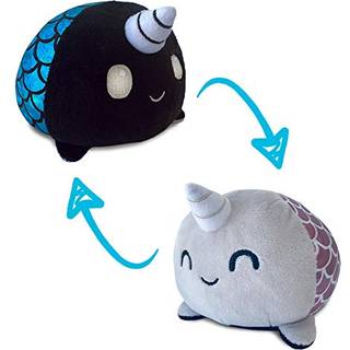 Teeturtle - den originale reversible narwhal plushie - havfrue - s?de sensoriske fidget -fyldte dyr, der viser dit hum?r