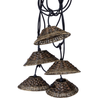 PR Home udendørs lyskæde Lisen, rattan-look, 5-flammede