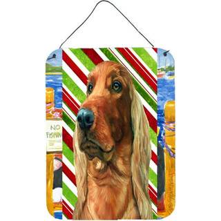 """" Caroline's Treasures LH9590DS1216 Irish Setter Candy Cane Holiday Christmas Wall eller Door Hanging Prints 16 X 12 """" ""Multicolor"" ""