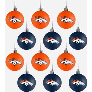 Foco NFL Denver Broncos 12 Pack Ball Hanging Tree Holiday Ornament Set12 Pack Ball Hanging Tree Holiday Ornament Set Team Color One Size