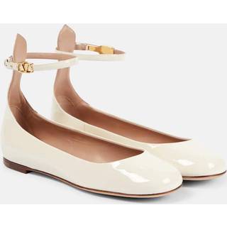 Valentino Garavani Tan-Go patent leather ballet flats - white - EU 35