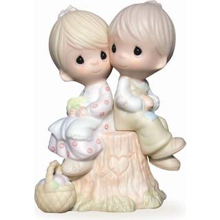 Dyrebare ?jeblikke elsker hinanden bisque porcel?n figur e1376 pasteller lyser?d gul gr?n