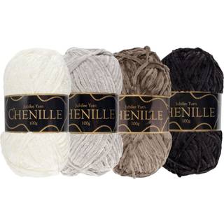 Jubileeyarn Chenille Yarn - Bundv?gt - 100G/Skein - Shades of Grey - 4 Skeins